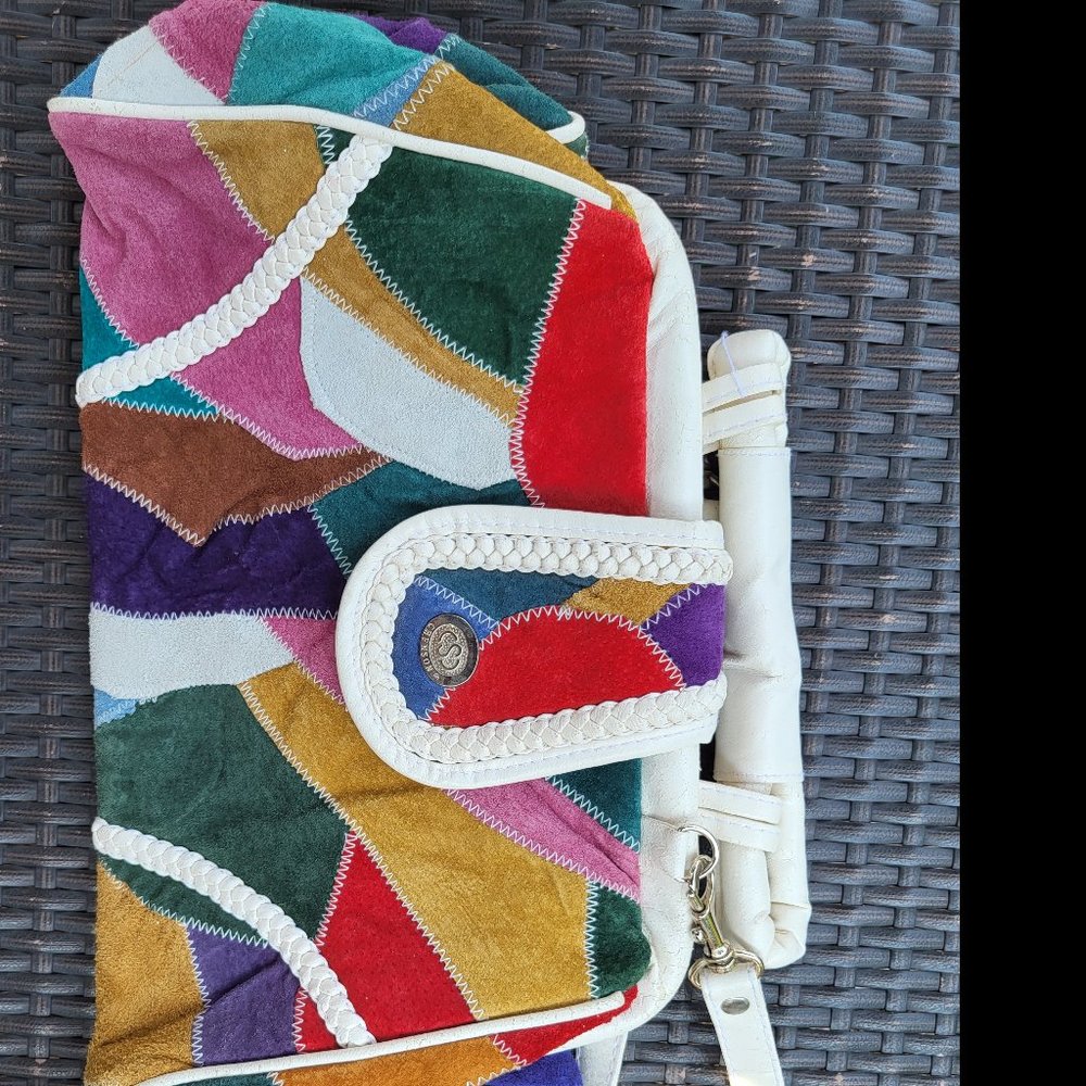 Vintage multicolor 90's patchwork crossbody bag